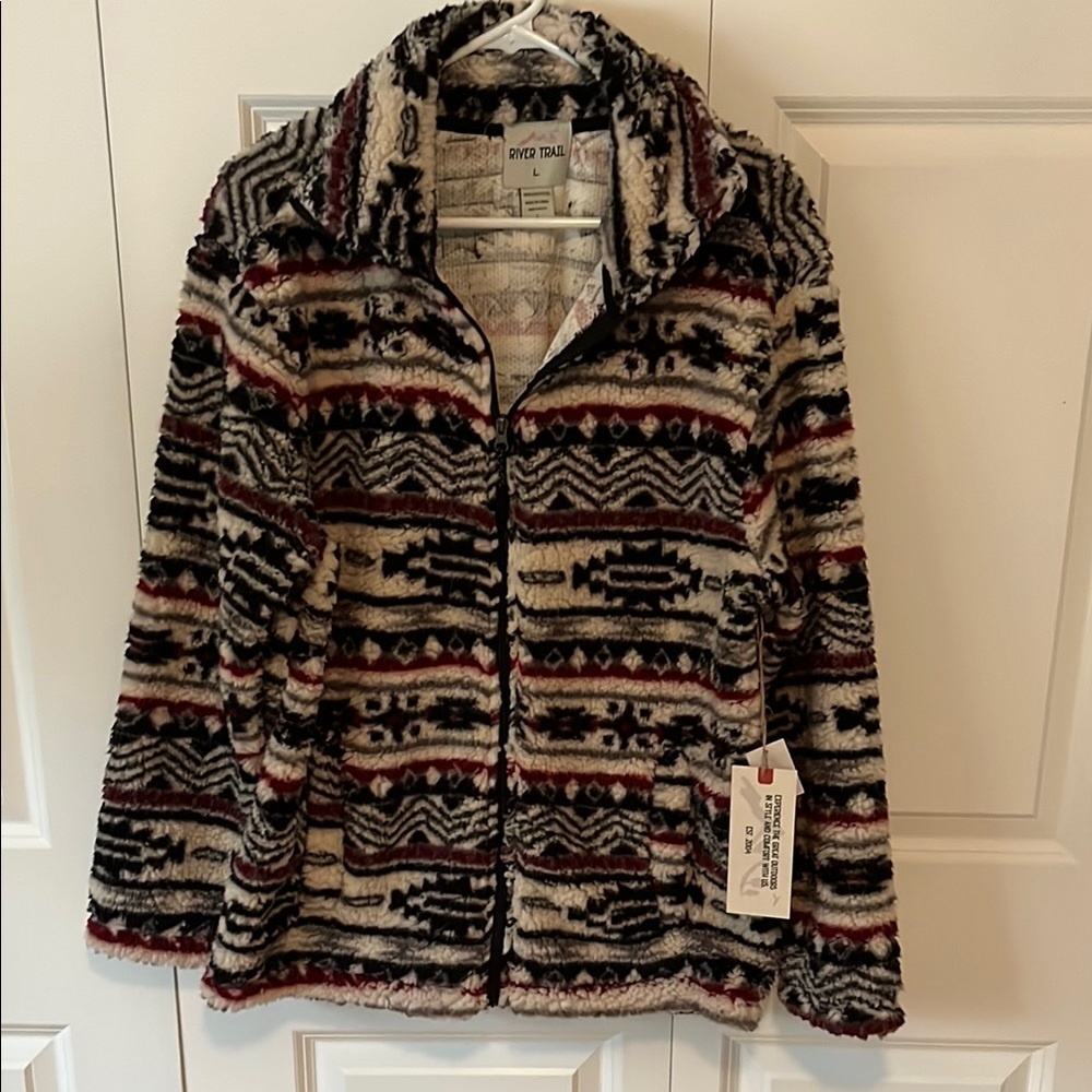 Tribal Patterned Fleece Jacket